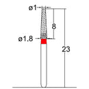 Conical, Truncated 1.8 mm Dia. Fine Grit Diamond Bur 5 per pack. 168.18F3
