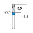 Conical, Truncated 2.1 mm Dia. Medium Grit Diamond Bur 5 per pack. 168.21M1S - Osung USA