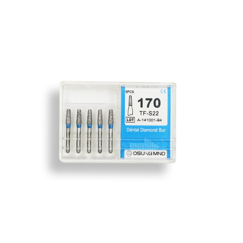 Conical, Truncated 2.1 mm Dia. Medium Grit Diamond Bur 5 per pack. 168.21M1S