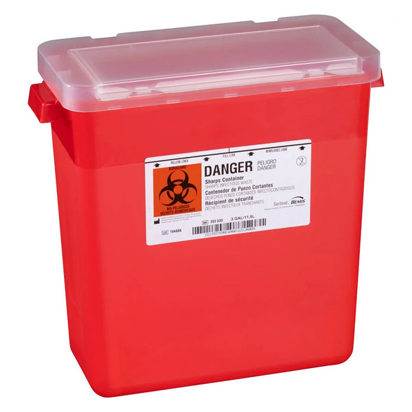 BEMIS™ SENTINEL SHARPS CONTAINER, 3 GALLON, 13-1/2 X 13-7/8 X 6-7/8 INCH, SOLD AS 1/EACH BEMIS 303 030