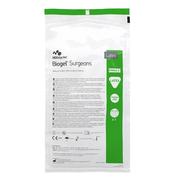 BIOGEL® SURGEONS LATEX SURGICAL GLOVE, SIZE 8.5, STRAW COLOR, SOLD AS 200/CASE MOLNLYCKE 30485
