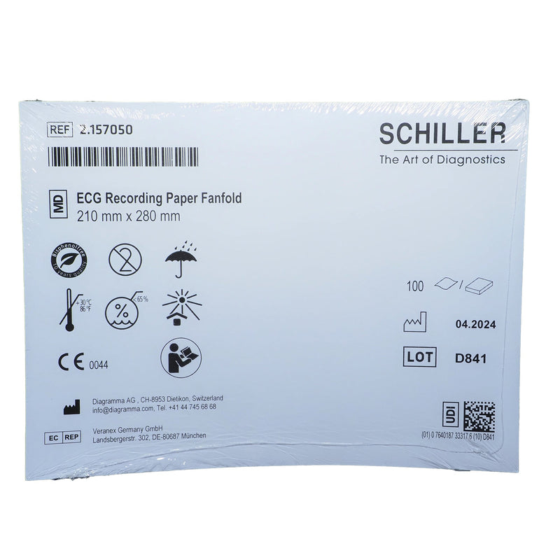 SCHILLER ECG RECORDING PAPER THERMAL 8X11IN Z-FOLD 2.157050, SOLD AS 1/EACH SCHILLER 2.157050
