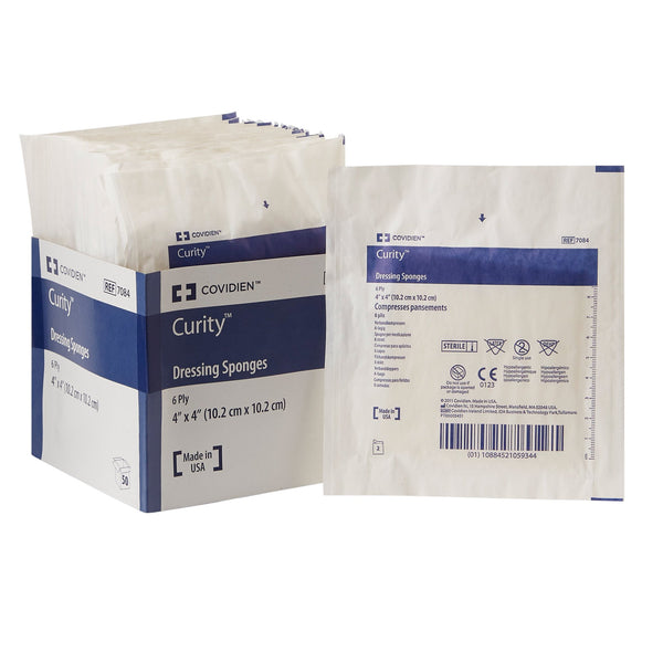 CURITY™ STERILE NONWOVEN SPONGE, 4 X 4 INCH, 6-PLY, SOLD AS 300/CASE CARDINAL 7084-
