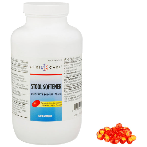 GERI-CARE® DOCUSATE SODIUM STOOL SOFTENER, SOLD AS 12/CASE GERI-CARE 401-10-GCP