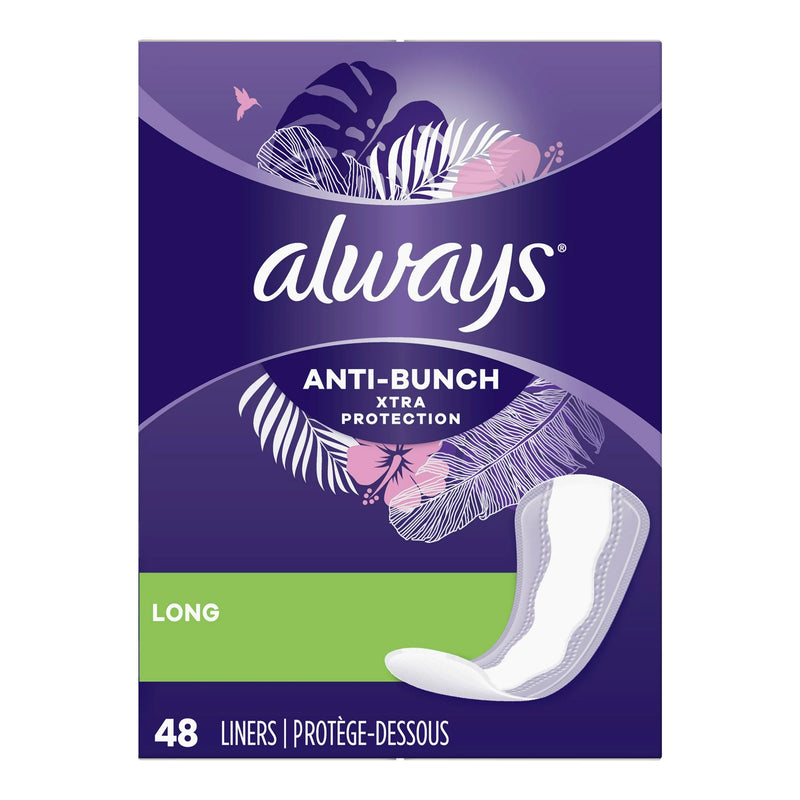 ALWAYS XTRA PROTECTION ANTI-BUNCH LINERS, LONG, UNSCENTED, SOLD AS 576/CASE PROCTER 03077202267