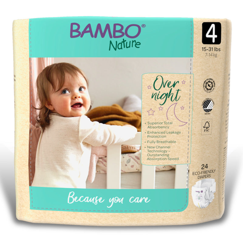 BAMBO® NATURE OVERNIGHT DIAPERS, SIZE 4, SOLD AS 96/CASE ABENA 1000021010