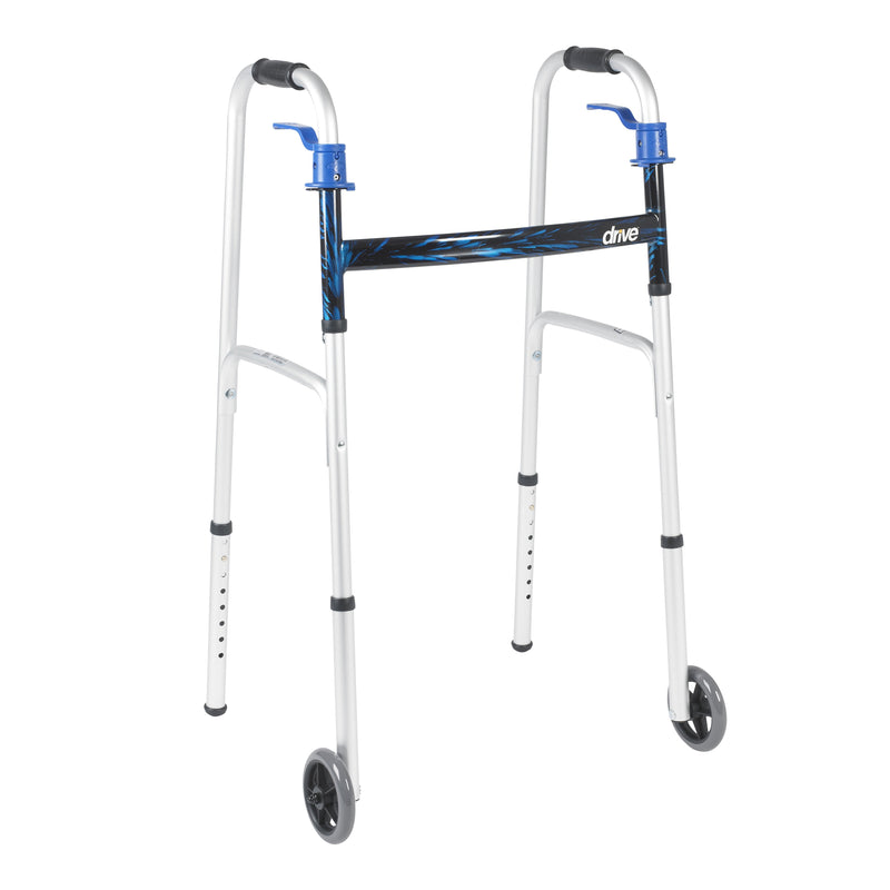 DRIVE™ ALUMINUM DUAL RELEASE FOLDING WALKER, 32 – 39 INCH HEIGHT, SOLD AS 1/EACH DRIVE 10226-1