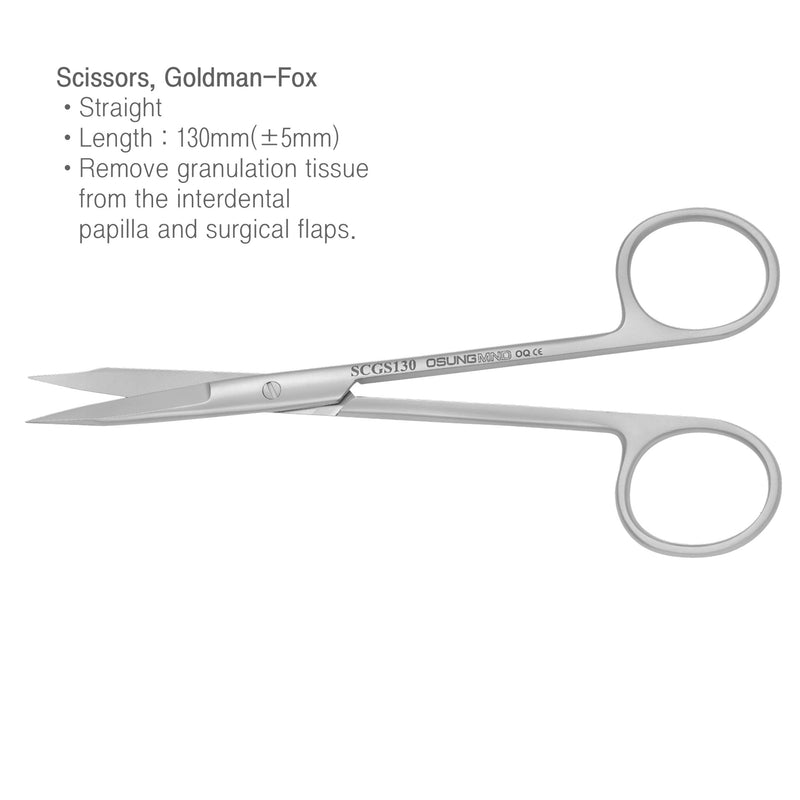 Osung 5.1" Straight Goldman Fox Scissors Premium -SCGS130 - Osung USA