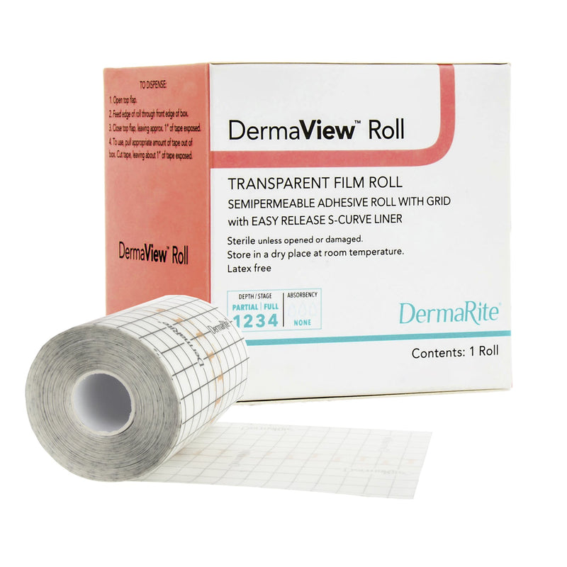 DERMAVIEW™ TRANSPARENT FILM DRESSING, 4 INCH X 11 YARD, SOLD AS 1/EACH DERMARITE 15411