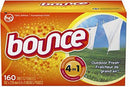 BOUNCE DRYER SHEETS, 160 COUNT, 6 BX/CS, SOLD AS CASE BUNZL 10000605