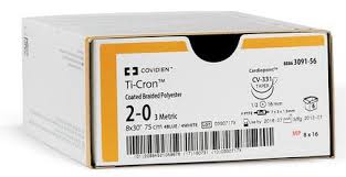 Medtronic Ti-Cron Polyester Sutures Suture Poly Coatd Brd Blu 4-0Cv330/Cv330 36 3Dz/Bx -8886324931