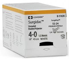 SUTURE, PREMIUM SPATULA, SIZE 5-0, WHITE, 18", NEEDLE SS-2, ½ CIRCLE, 1 DZ/BX, SOLD AS BOX MEDTRONIC/MINIMALLY 10000446