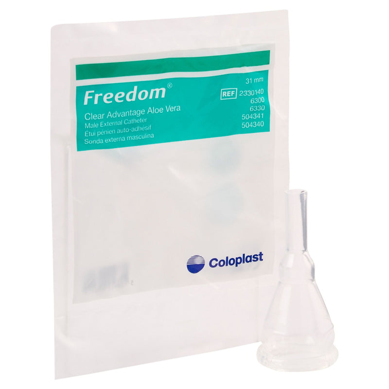 FREEDOM® CLEAR ADVANTAGE MALE EXTERNAL CATHETER, SELF-ADHESIVE STRIP, 31 MM, SOLD AS 100/CASE COLOPLAST 6300