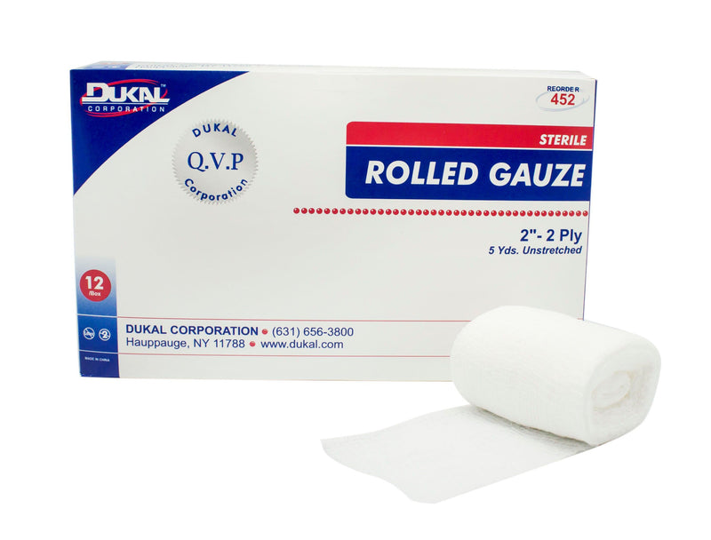 DUKAL™ STERILE FLUFF BANDAGE ROLL, 2 INCH X 5 YARD, 2-PLY, SOLD AS 96/CASE DUKAL 452