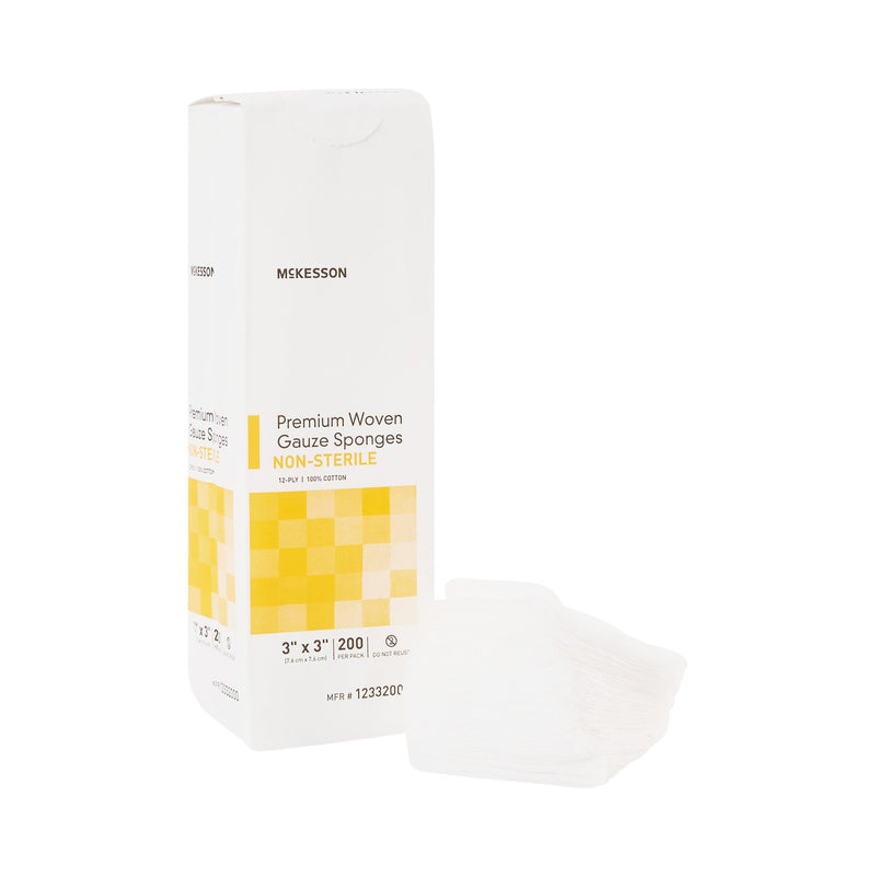 MCKESSON GAUZE SPONGE, 3 X 3 INCH, 12-PLY, SOLD AS 200/PACK MCKESSON 12332000