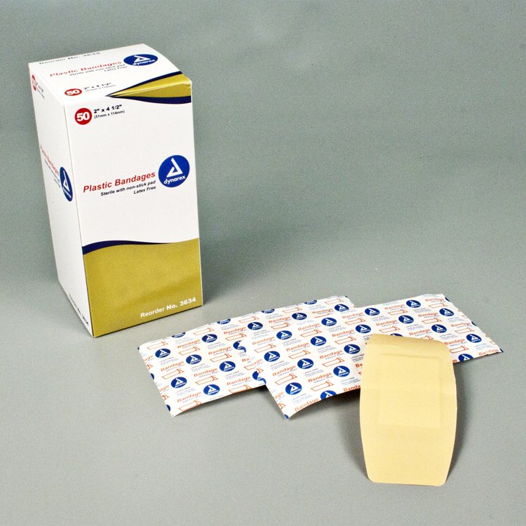 DYNAREX® TAN ADHESIVE STRIP, 2 X 4½ INCH, SOLD AS 1200/CASE DYNAREX 3634