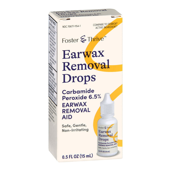 FOSTER & THRIVE™ EARWAX REMOVAL DROPS CARBAMIDE PEROXIDE 6.5%, 0.5 OUNCE, SOLD AS 1/EACH MCKESSON 70677115401