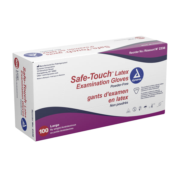SAFE-TOUCH™ LATEX EXAM GLOVE, LARGE, IVORY, SOLD AS 1000/CASE DYNAREX 2338