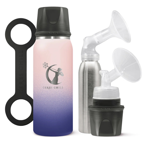 CERES CHILL OG STAINLESS STEEL BREAST MILK CHILLER CONTAINER, BLUE & PINK OMBRE, SOLD AS 12/CASE CERES CC-1-BC-L-MB