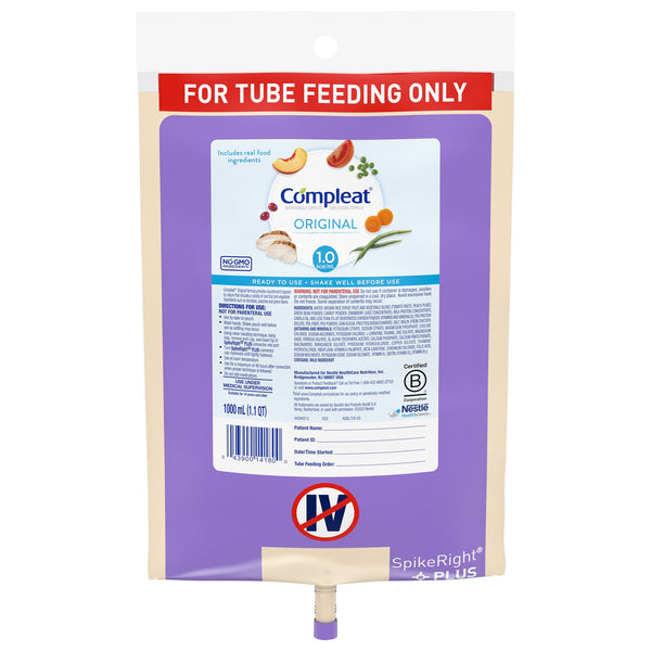 COMPLEAT® ORIGINAL NUTRITIONALLY COMPLETE TUBE FEEDING, 1000 ML BAG, SOLD AS 6/CASE NESTLE 10043900141807