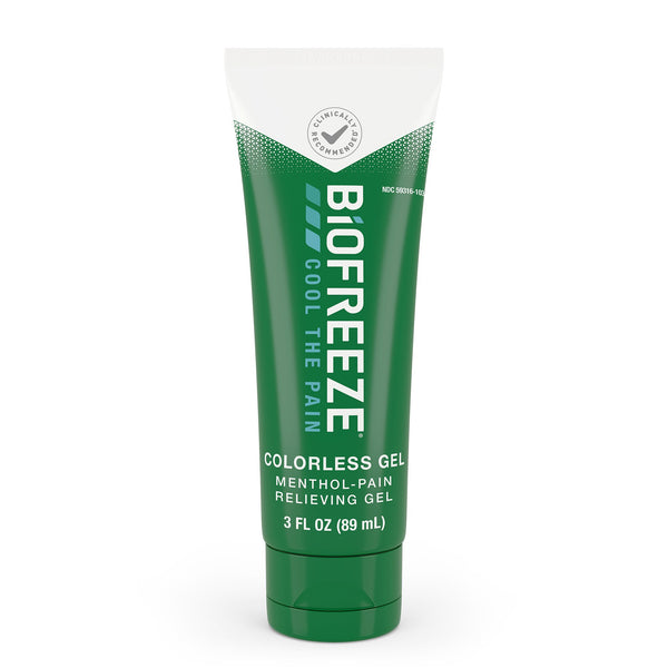 BIOFREEZE MENTHOL PAIN RELIEVING COLORLESS GEL, SOLD AS 24/CASE BOXOUT 3210431