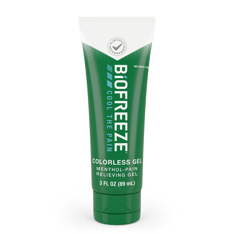 BIOFREEZE MENTHOL PAIN RELIEVING COLORLESS GEL, SOLD AS 24/CASE BOXOUT 3210431
