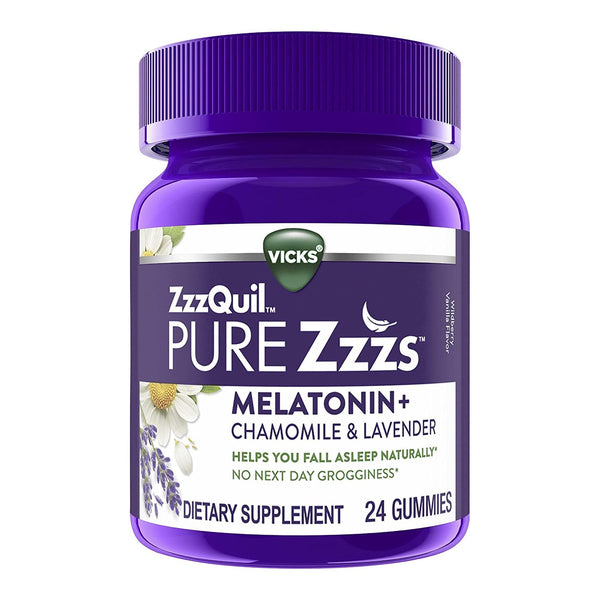 ZZZQUIL PURE ZZZS MELATONIN + CHAMOMILE & LAVENDER GUMMIES, WILDBERRY VANILLA, SOLD AS 1/BOTTLE PROCTER 32390003936