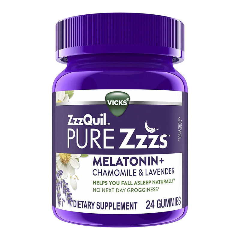ZZZQUIL PURE ZZZS MELATONIN + CHAMOMILE & LAVENDER GUMMIES, WILDBERRY VANILLA, SOLD AS 1/BOTTLE PROCTER 32390003936