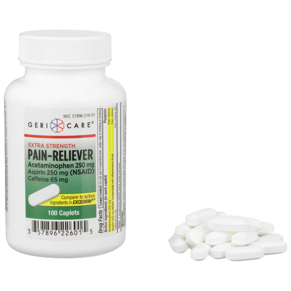GERI-CARE® ACETAMINOPHEN / ASPIRIN / CAFFEINE PAIN RELIEF, SOLD AS 1200/CASE GERI-CARE 226-01-GCP