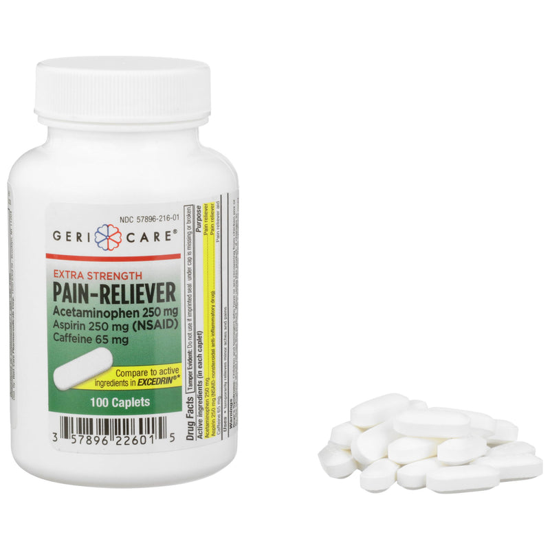 GERI-CARE® ACETAMINOPHEN / ASPIRIN / CAFFEINE PAIN RELIEF, SOLD AS 1200/CASE GERI-CARE 226-01-GCP