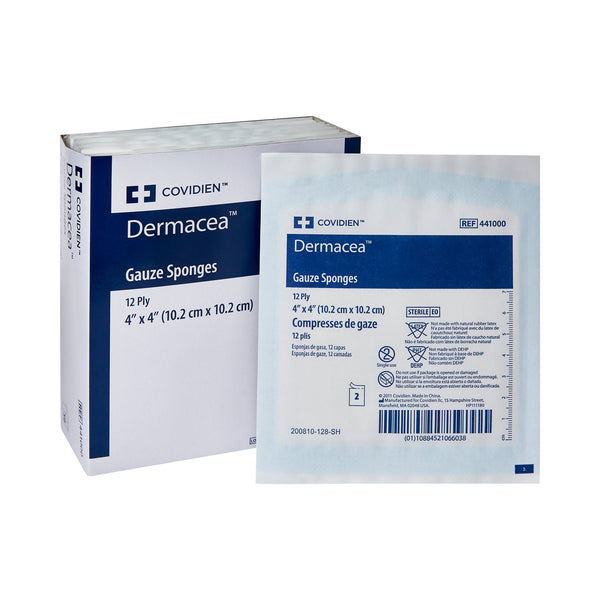 DERMACEA™ STERILE GAUZE SPONGE, 4 X 4 INCH, 12-PLY, SOLD AS 600/CASE CARDINAL 441000