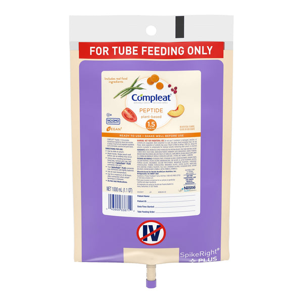 COMPLEAT® PEPTIDE PLANT-BASED 1.5 TUBE FEEDING FORMULA, 1000 ML, SOLD AS 6/CASE NESTLE 00043900617152