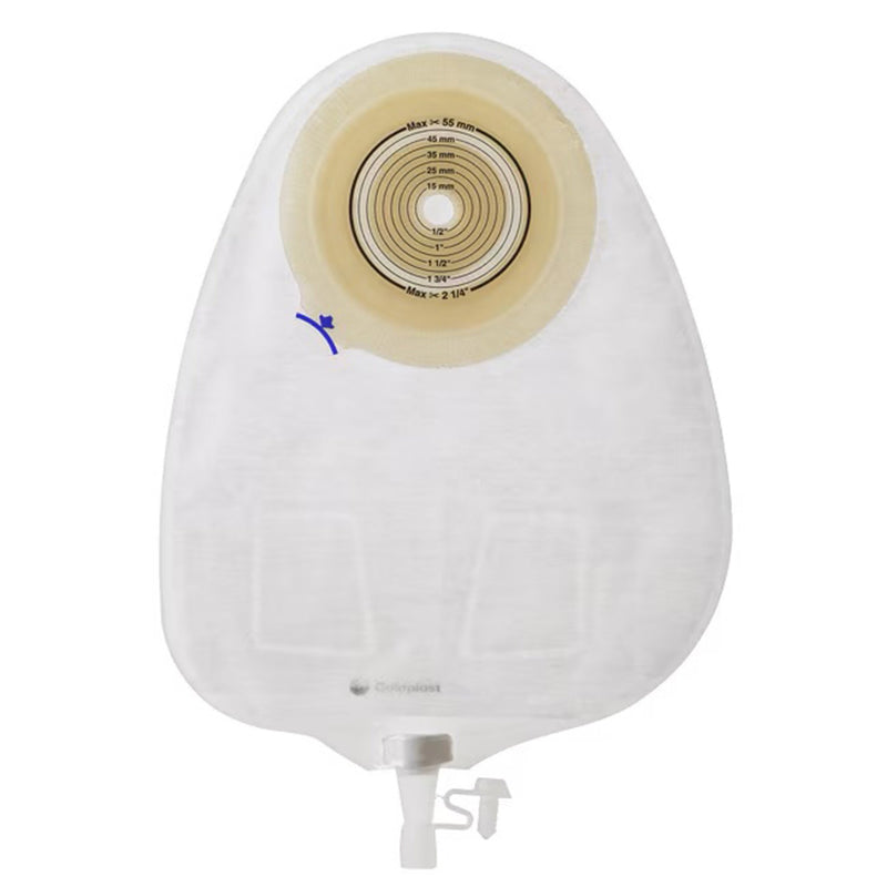 ASSURA® FLAT 1-PIECE TRANSPARENT UROSTOMY POUCH, 10 – 55 MM STOMAS, SOLD AS 10/BOX COLOPLAST 14222
