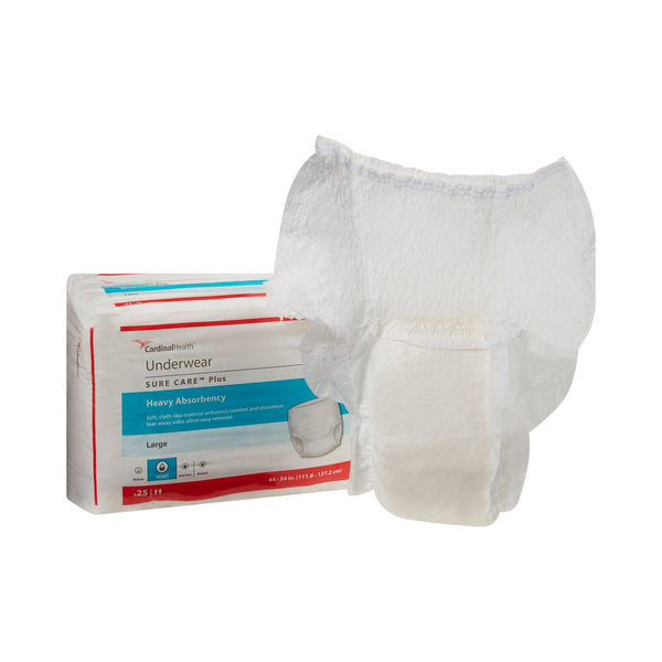 SURE CARE™ PLUS HEAVY ABSORBENT UNDERWEAR, LARGE, SOLD AS 25/BAG CARDINAL 1615R