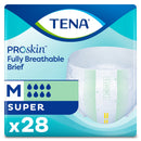 TENA SUPER ADULT HEAVY-ABSORBENT INCONTINENCE BRIEF, MEDIUM, SOLD AS 28/BAG ESSITY 67401