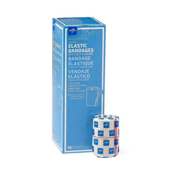 MATRIX DOUBLE HOOK AND LOOP CLOSURE ELASTIC BANDAGE, 3 INCH X 5 YARD, SOLD AS 10/BOX MEDLINE MDS087003LF