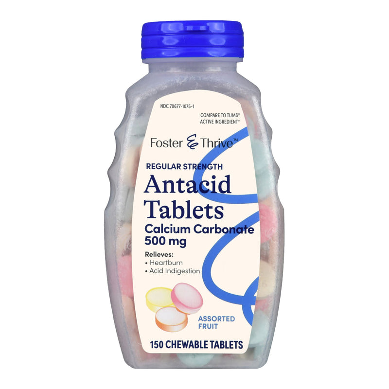 FOSTER & THRIVE™ ANTACID 500MG CALCIUM CARBONATE CHEWABLE TABLETS, FRUIT FLAVOR, SOLD AS 1/BOTTLE MCKESSON 70677107501