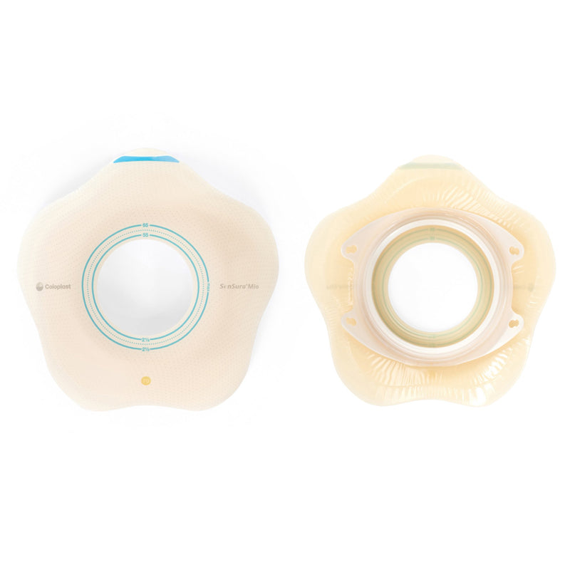 SENSURA® MIO CONVEX FLIP OSTOMY BARRIER, 50 MM STOMA OPENINGS, YELLOW MATCH, SOLD AS 5/BOX COLOPLAST 18532