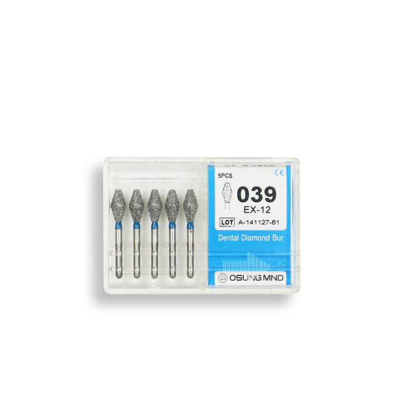 Double Conical, Symmetrical, Short 3.5 mm Dia. Medium Grit Diamond Bur 5 per pack. 037.35M1