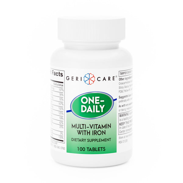 GERI-CARE® ONE-DAILY MULTIVITAMIN SUPPLEMENT WITH IRON TABLETS, SOLD AS 12/CASE GERI-CARE 521-01-GCP