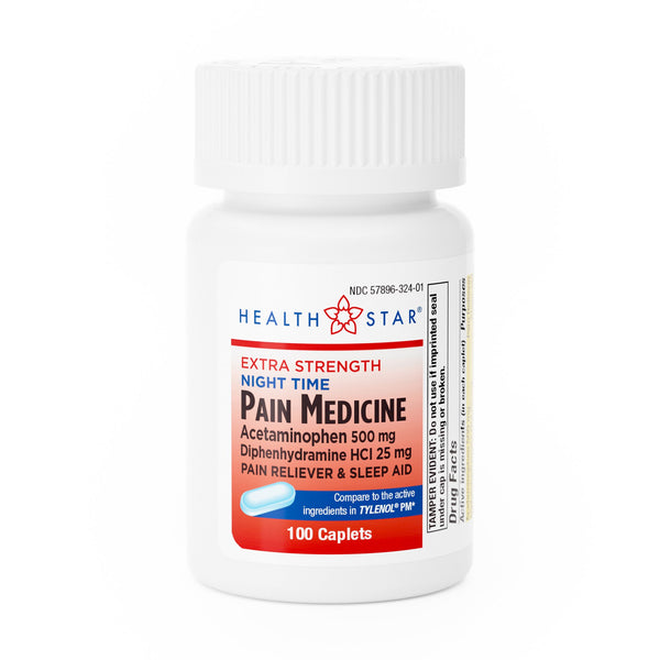 HEALTH STAR NIGHTTIME PAIN RELIEVER AND SLEEP AID, SOLD AS 12/CASE GERI-CARE 224-01-HST