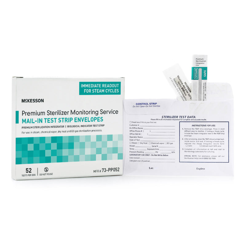 MCKESSON STERILIZER MONITORING MAIL-IN SERVICE, SOLD AS 4/CASE MCKESSON 73-PP052