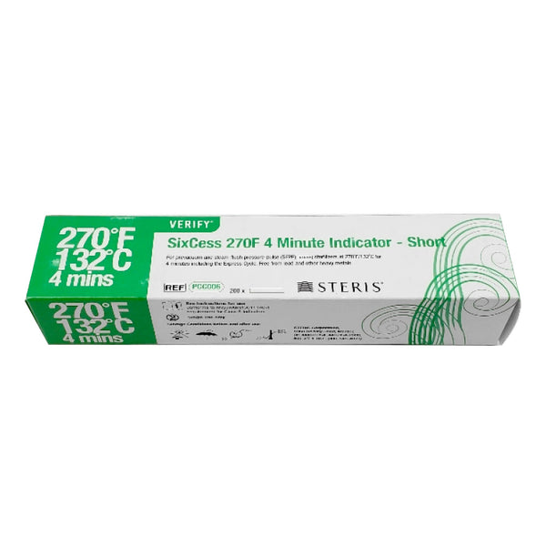 VERIFY™ SIXCESS™ STEAM INDICATOR STRIPS, 4 MINUTE INDICATOR SHORT, SOLD AS 1/BOX STERIS PCC006