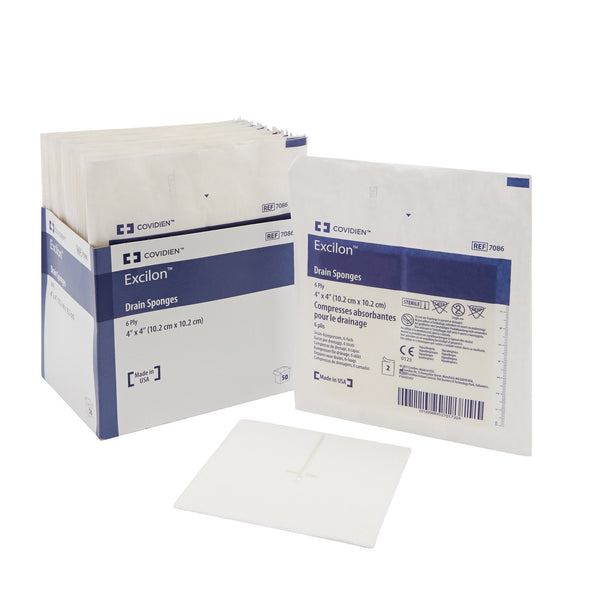 EXCILON™ I.V. / DRAIN SPLIT DRESSING, 4 X 4 INCH, 6-PLY, SOLD AS 300/CASE CARDINAL 7086-