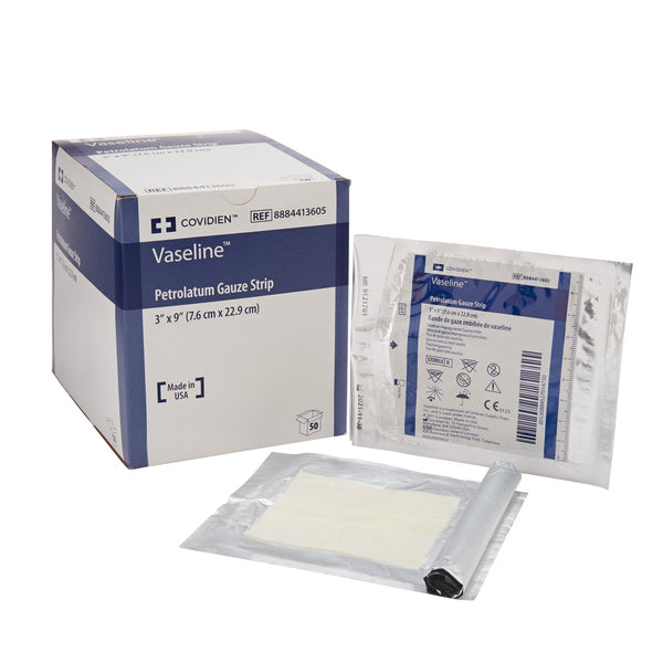 VASELINE™ PETROLATUM IMPREGNATED DRESSING, 3 X 9 INCH, SOLD AS 200/CASE CARDINAL 8884413605