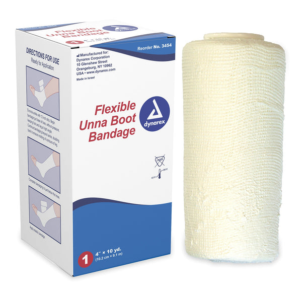 DYNAREX® UNNA BOOT WITH ZINC OXIDE, 4 INCH X 10 YARD, SOLD AS 1/EACH DYNAREX 3454