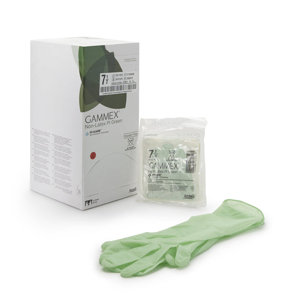 GAMMEX® NON-LATEX PI GREEN POLYISOPRENE SURGICAL GLOVE, SIZE 7.5, LIGHT GREEN, SOLD AS 200/CASE ANSELL 20685275