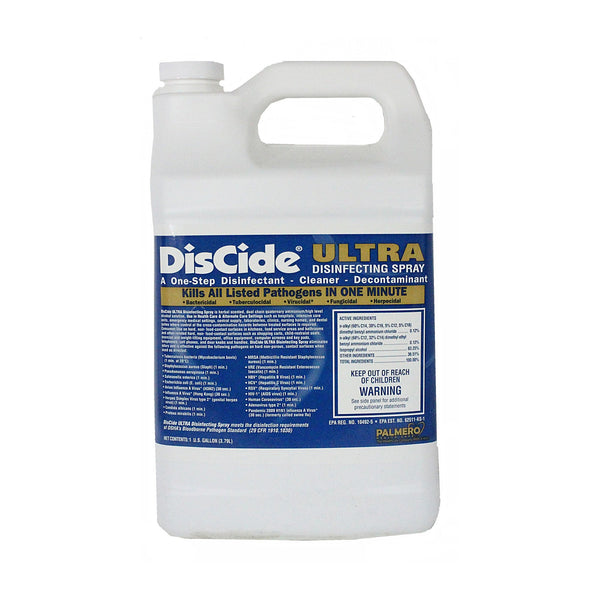 DISCIDE® ULTRA QUATERNARY BASED SURFACE DISINFECTANT CLEANER 1 GAL., SOLD AS 1/EACH PALMERO 3565G