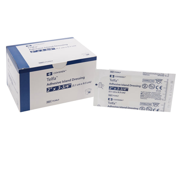 TELFA™ WHITE ADHESIVE STRIP, 2 X 3-3/4 INCH, SOLD AS 50/CARTON CARDINAL 7539LF