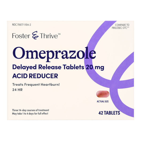 FOSTER & THRIVE™ OMEPRAZOLE 20 MG DELAYED RELEASE TABLETS, SOLD AS 1/BOX MCKESSON 70677110402